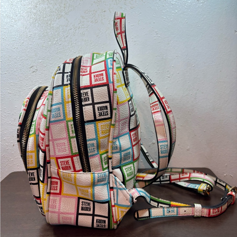 Steve Madden Colorful Logo Backpack - Picture 3 of 10